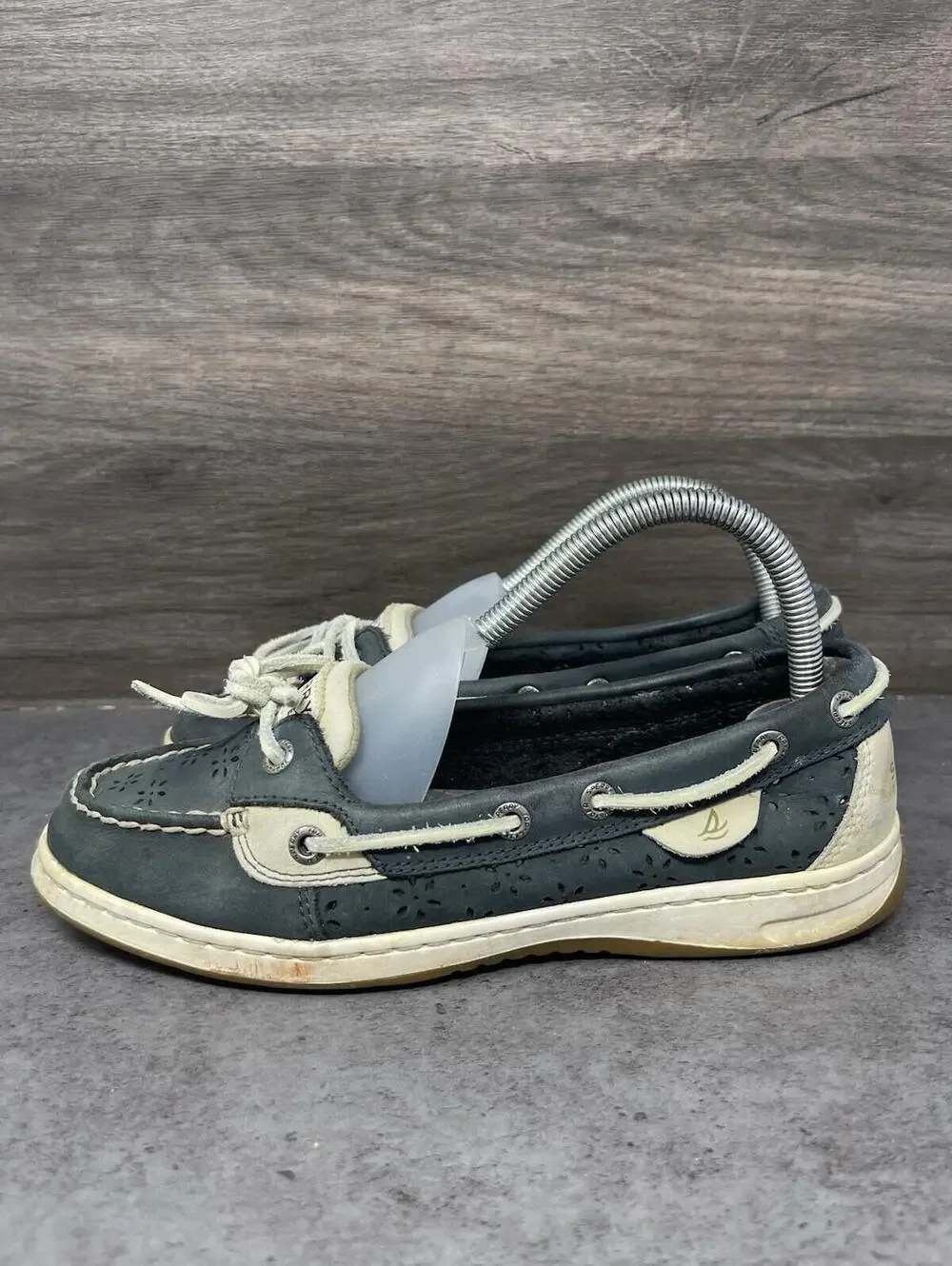 Sperry Angelfish Shoes Womens Size 7.5 Blue Boat Leather Lace Up Top Sider